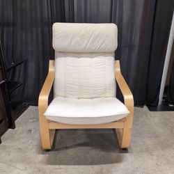 IKEA Poäng Bentwood Lounge Chair with Cream Cushion