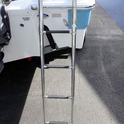 4 Step Boat Ladder, Stainless Steel Telescopic