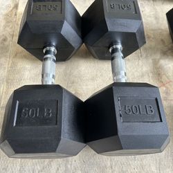 New pair of 50lb rubber dumbbells. NEW IN BOX📦 $100