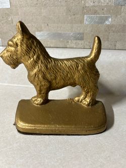 Vintage Cast Iron Scotty Dog Bookend Door Stop