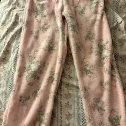 Shabby Chic Pink Fuzzy Pyjama Pants