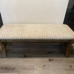 Jacquard Mid-Century Metallic Beaded Bench For Entrway/Bedside