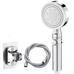 Black Or Chrome High Pressure Shower Head 5 Modes Adjustable Showerheads with Hose
