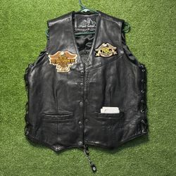 Harley Davidson Leather Biker Vest Size Men’s large