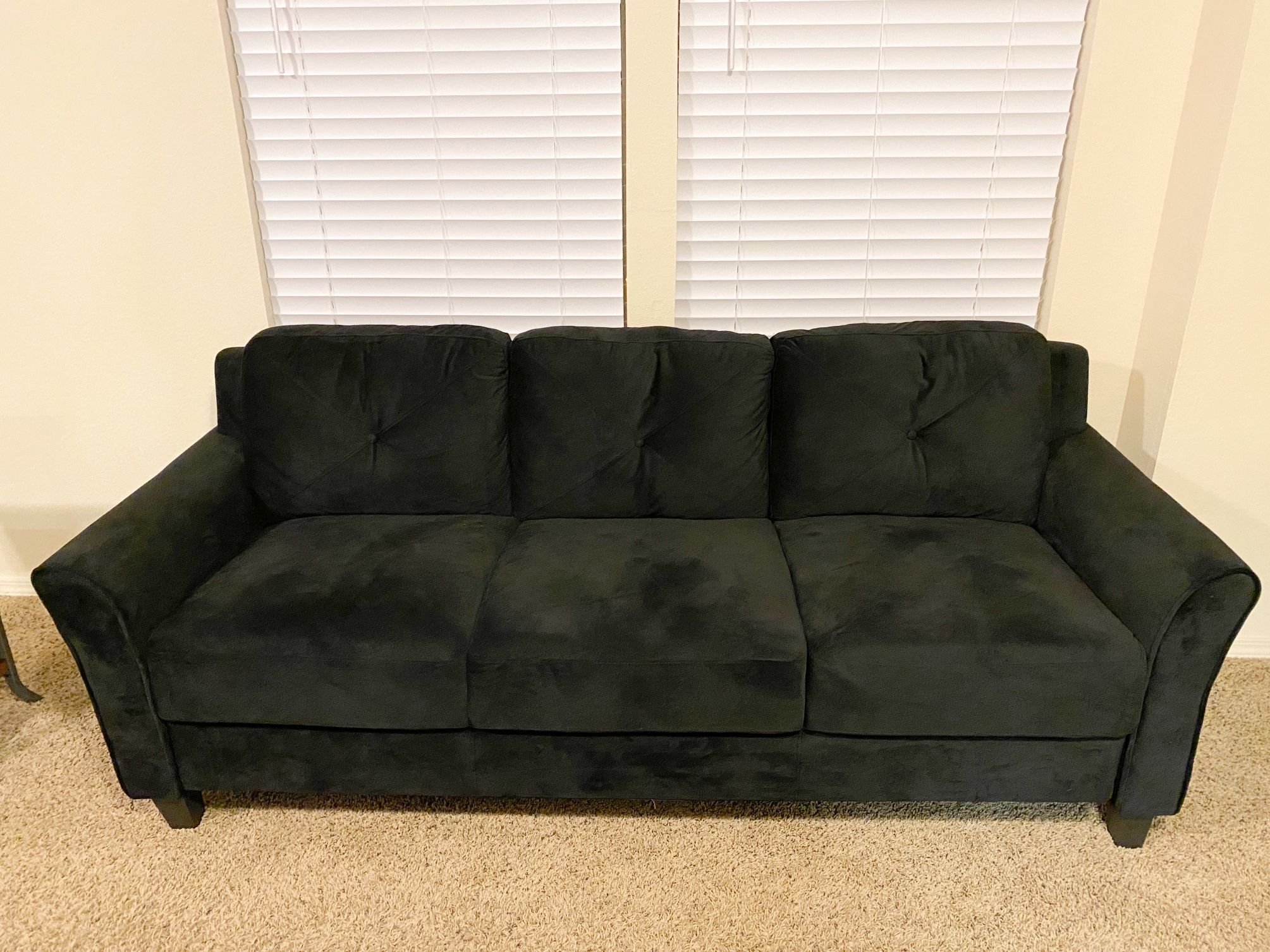 Black Modern Micro Fiber Couch - Brand New!!