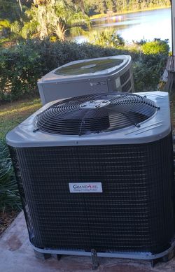Outside Central Air Heat Pump And Straight Cool Unit