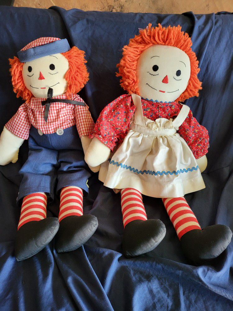 Vintage Raggedy Ann and Andy Dolls 