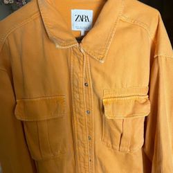 Oversized Orange Zara Shirt