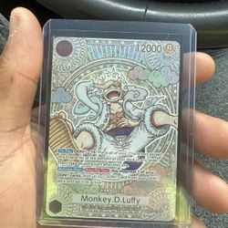 Gear 5 Luffy OP05-119 SP SEC Parallel Gold Rare - Fist Of Divine Speed OP11