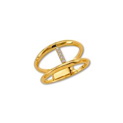14K Fancy CZ Ring | Solid Yellow Gold Cubic Zirconia Jewelry by Tehrani Jewelry
