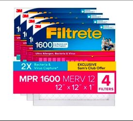 3M Filtrete MPR 1600 Air Filters 4-Pack