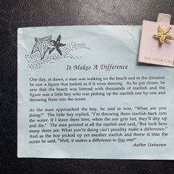 Make A Difference Metal Gold Starfish Pin