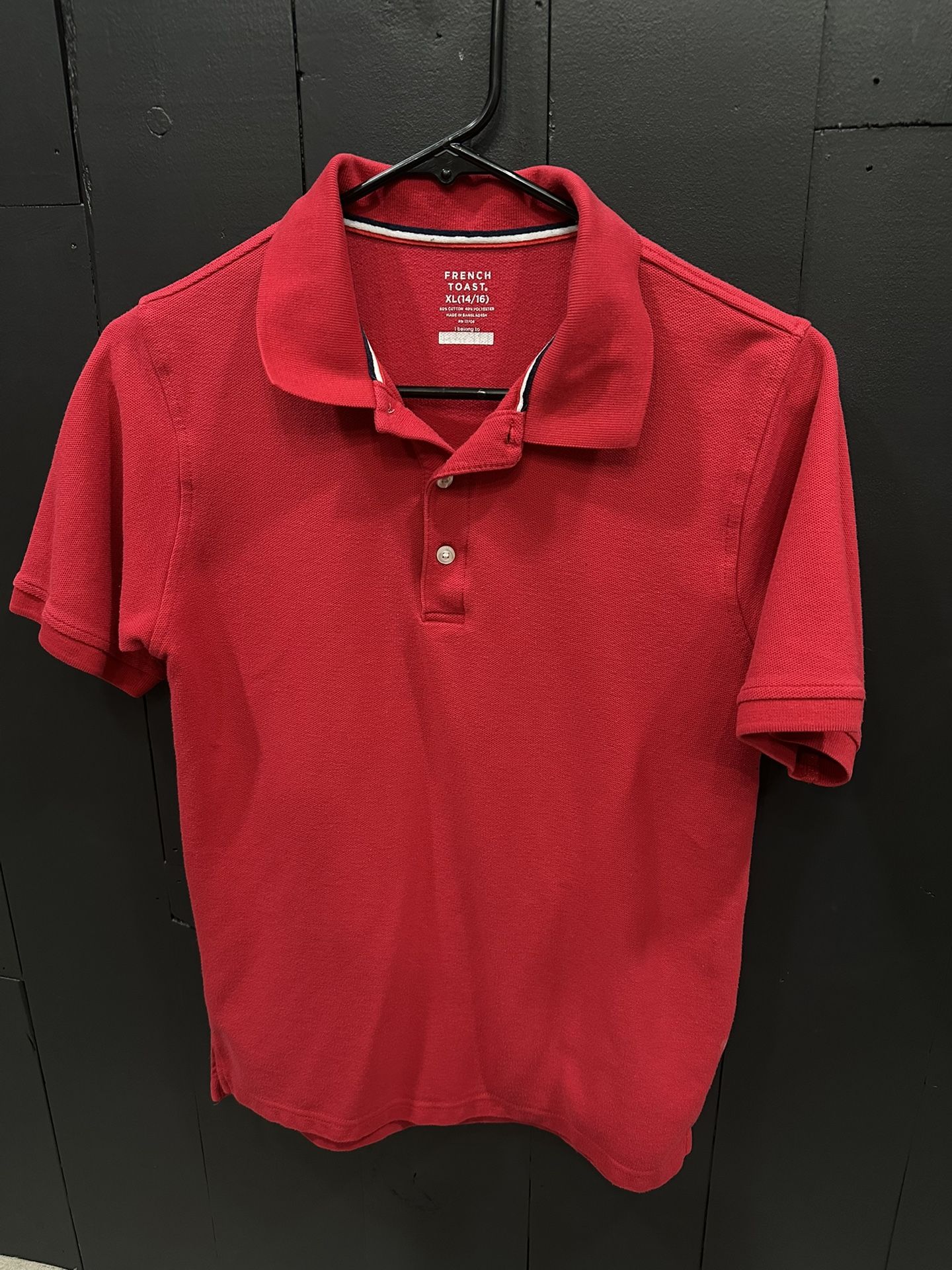 Boys XL 14-16 Red Uniform Polo