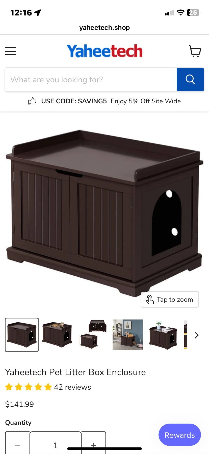 Yaheetech Pet Litter Box Enclosure