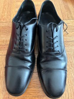 Salvatore Ferragamo Remigio Black Cap-Toe Oxfords. Size 8.5 EE