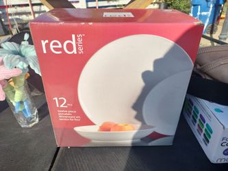 New 12 Piece Red Series Dinnerware Set