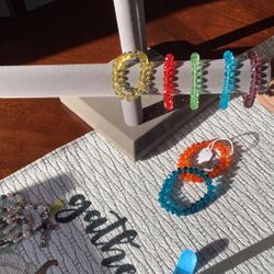 Faceted Glass Stretch  Bracelets. First One $5.00 Second One $4.00 Third Is $3.00 Dollars