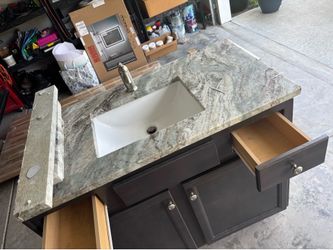 Granite Bathroom Vanity with Sink & Faucet – $125