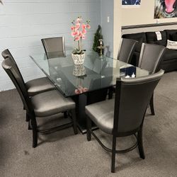 7PC Glass Dining Table Set 🚚FREE Delivery In Fresno🚚