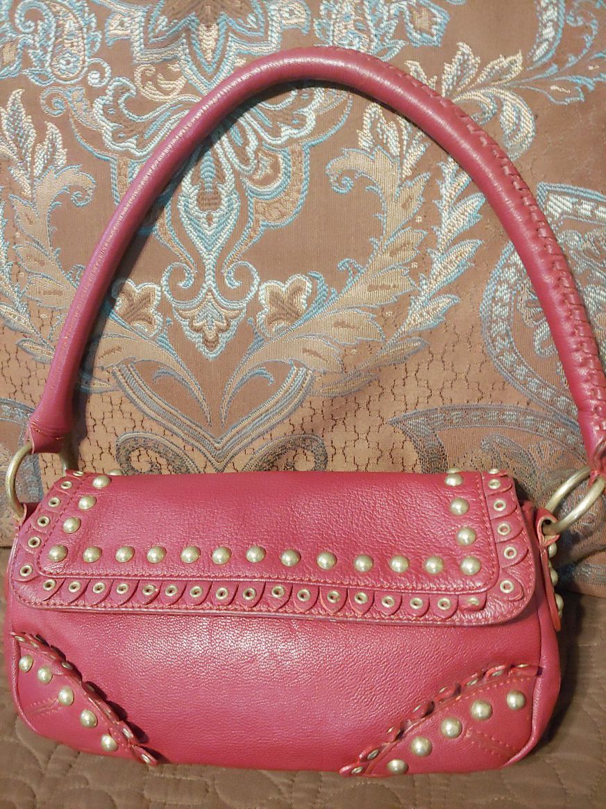 Gianni Bini Studded Leather Red Tradesy Hobo Bag