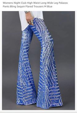 Retro Sequin Flared Sequin  Wide Leg Palazzo Pants