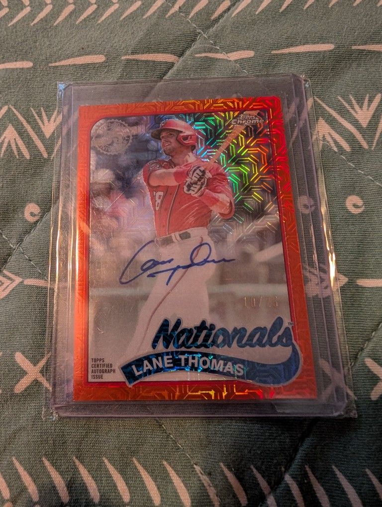 2024 Topps Series 2 Silver Pack Orange Mojo Refractor Auto Lane Thomas #10/25