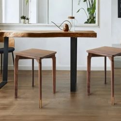 To Walnuts Stools, Stackable Square 18-in