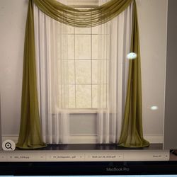 Swag Curtains Sage Green Set Of 3