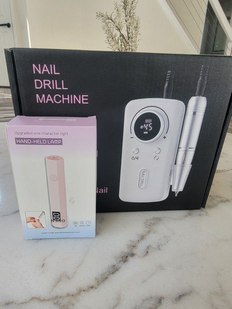 municure electric nail drill and mini uv light new