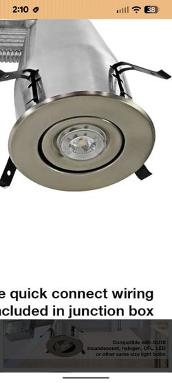 TORCHSTAR 4 Inch UL-Listed Remodel Can + Gimbal Trim Kit, Air Tight Aluminum IC Housing, GU10 Socket Included, Satin Nickel Trim, 120V Voltage, 4 Pack