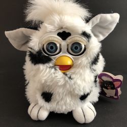 1998 Furby White w/Black Spots w/Box and Instruction Manuals