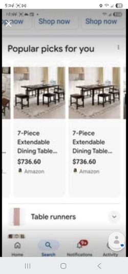 Feonase 7-Piece Dining Table Set with 6 Stools
