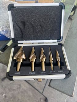 Stark USA  Industrial 5-Piece Cobalt Spiral Flute Step Drill Bit Set