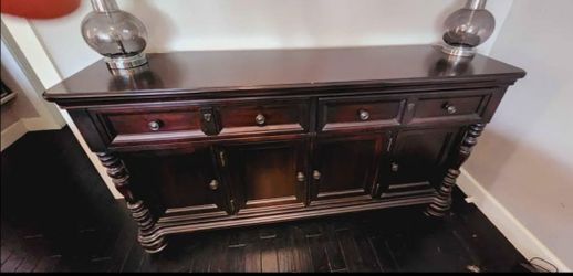 Dark Wood Buffet Sideboard Cabinet