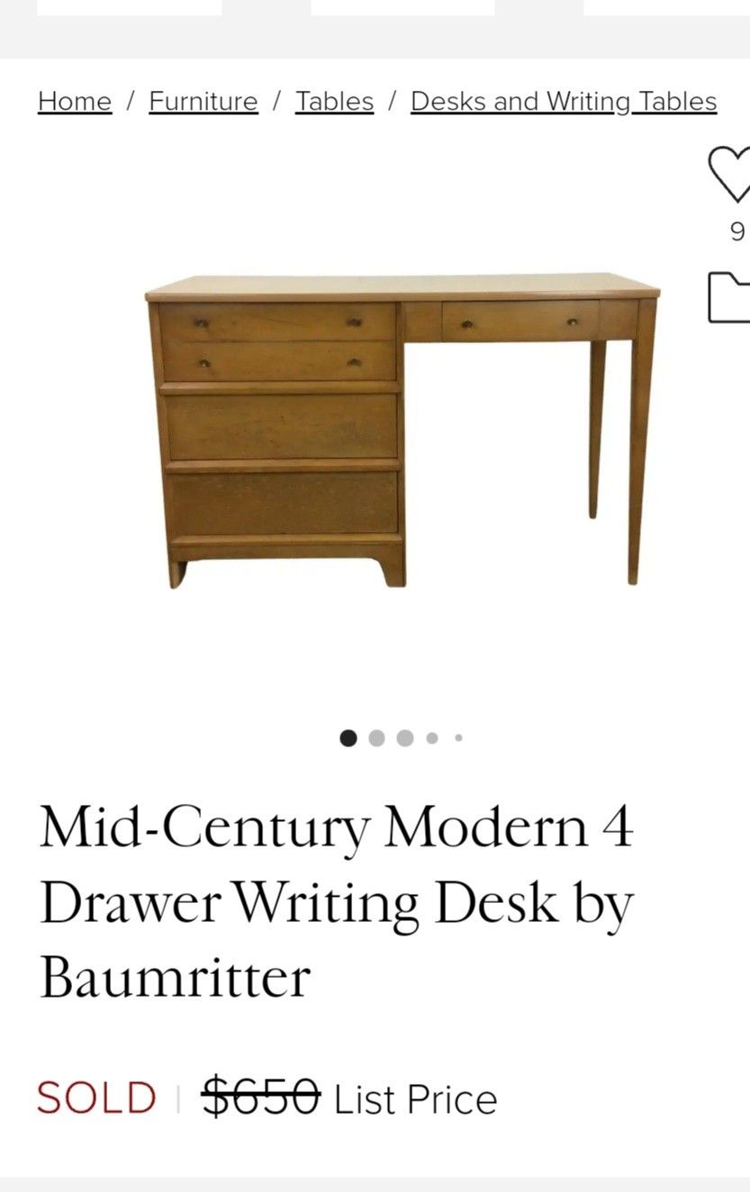 Must Go! Asap Baumritter Teacher Writing Desk Mid-Century Modern.