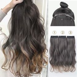Long Curly Hair Pieces Synthetic Clip In Hair Extensions Elegant Natural Looking For Daily Use