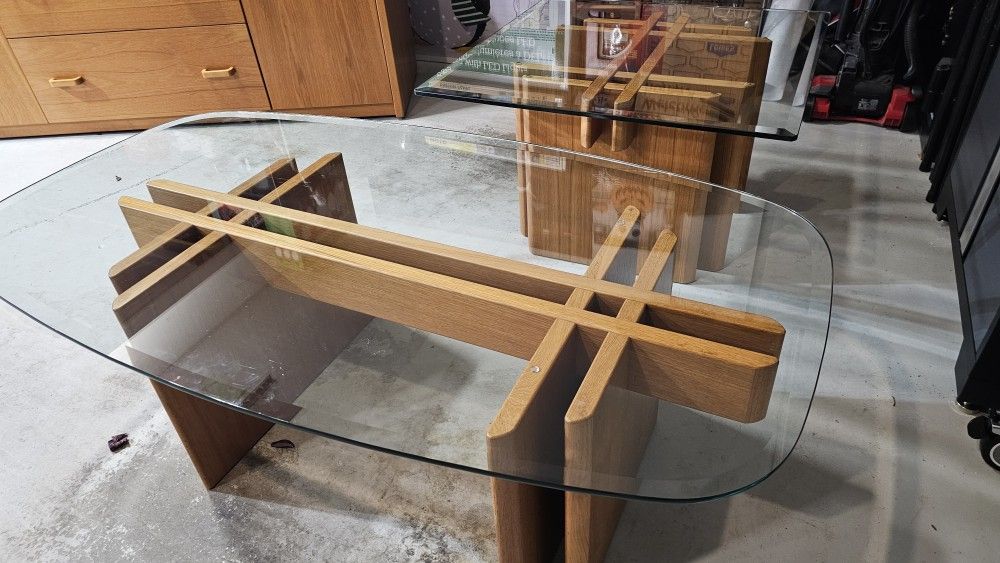Discover Timeless Elegance: Teak & Glass Danish Coffee Table and End Table