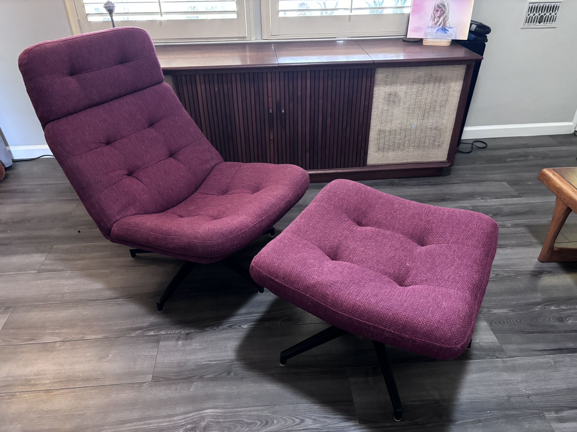 HAVBERG Armchair and ottoman, Lejde red/brown From IKEA