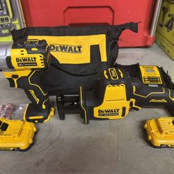 DEWALT XTREME 12V Brushless Cordless Reciprocating Saw and 1/4-in Variable Speed Impact Driver Kit