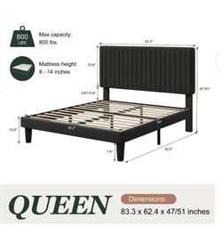 Queen black bed frame