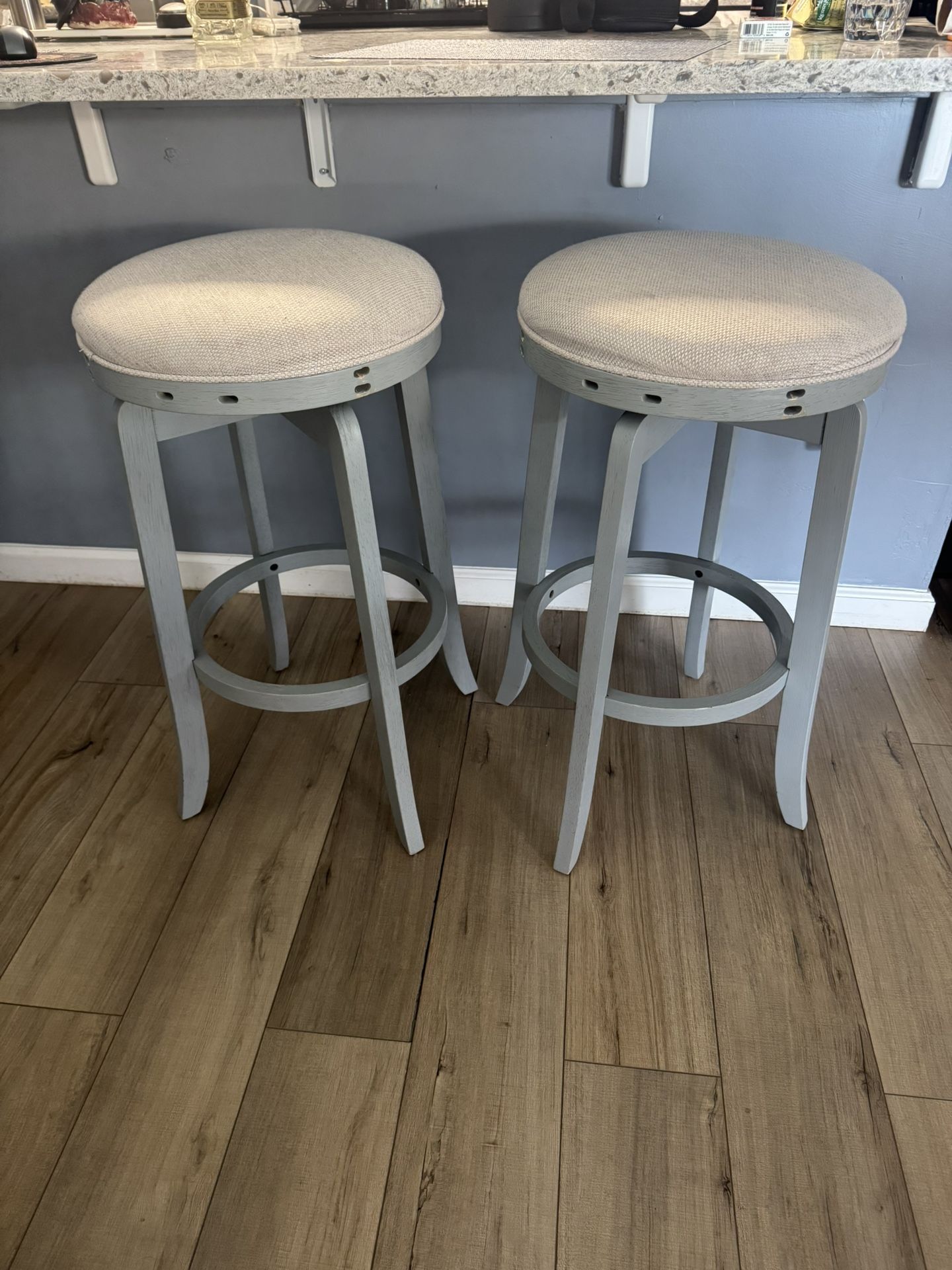 Pair Of Hillside Swivel Bar Stools.