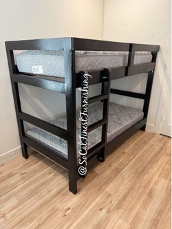 Twin bunk bed and mattress