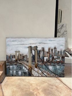 Large Brooklyn Bridge NYC Skyline Canvas Wall Art