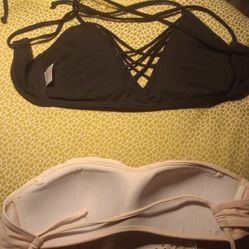 Xhilaration Black And pink Bikini Tops Size M-New Without Tags
