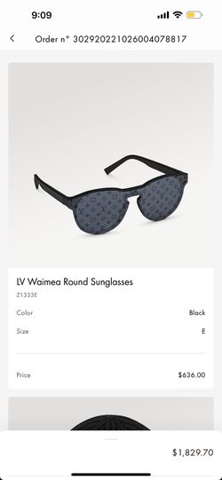 Louis Vuitton Z1333E LV Waimea Round Sunglasses, Black, E