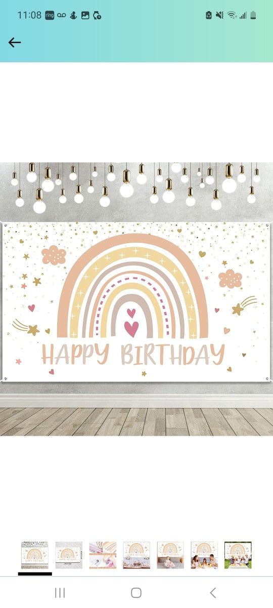 Rainbow Happy Birthday Backdrop