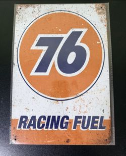 Union 76 gas racing fuel tin metal 8x12 sign see other 76 items sold separately SHIPPING AVAILABLE