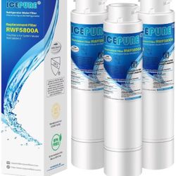 Ice Pure Refrigerator Water Filters (3) RWF5800A Will Fit RWF5800A-S