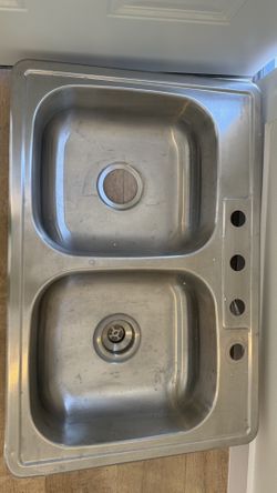 New 33” Over The Counter Double Sink