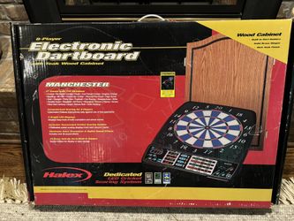 Electronic 8 Player Dartboard In Wood cabinet